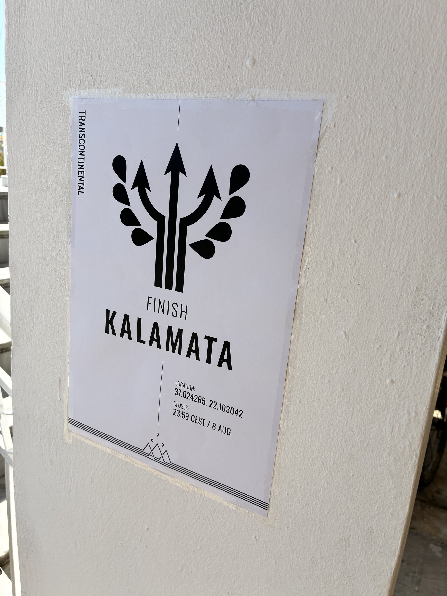 Finish-Schild in Kalamata