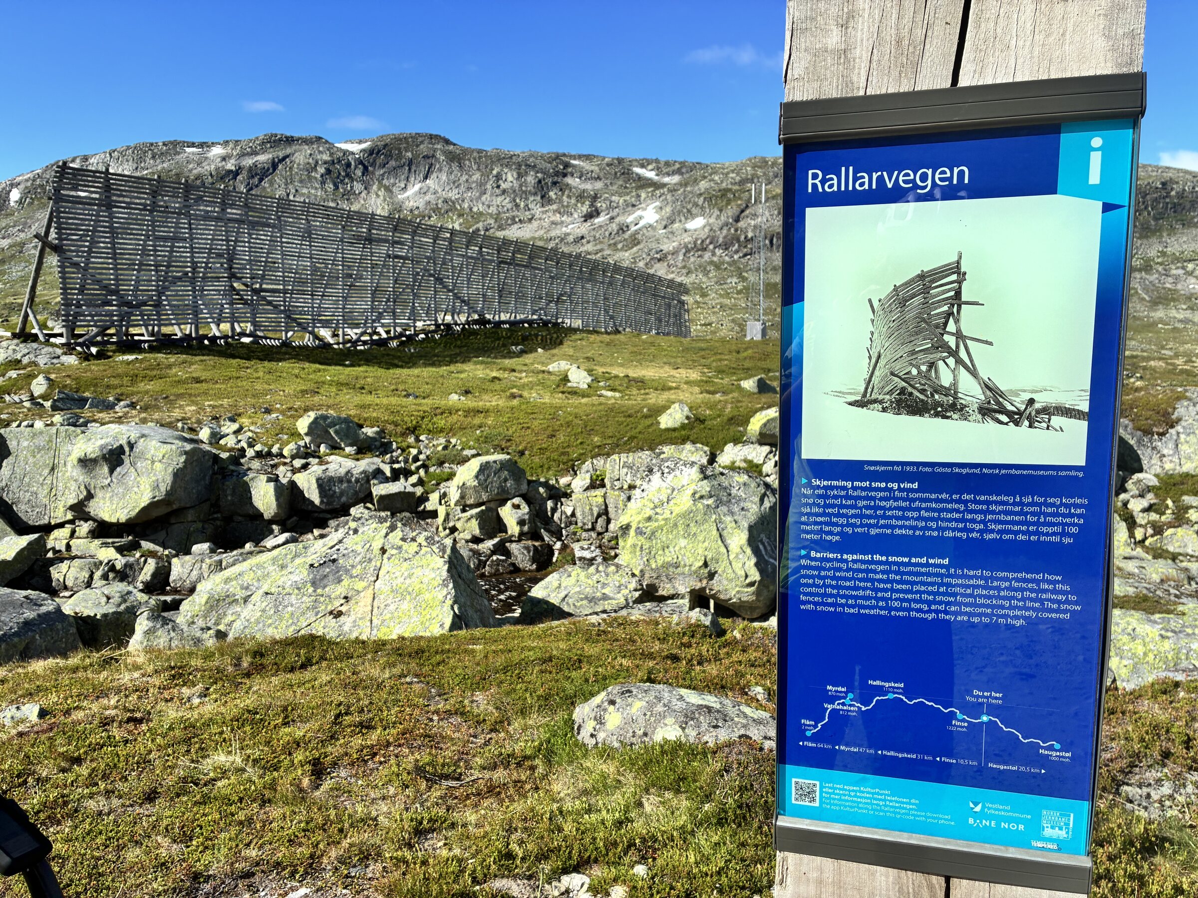 Historische Informationstafel am Rallarvegen