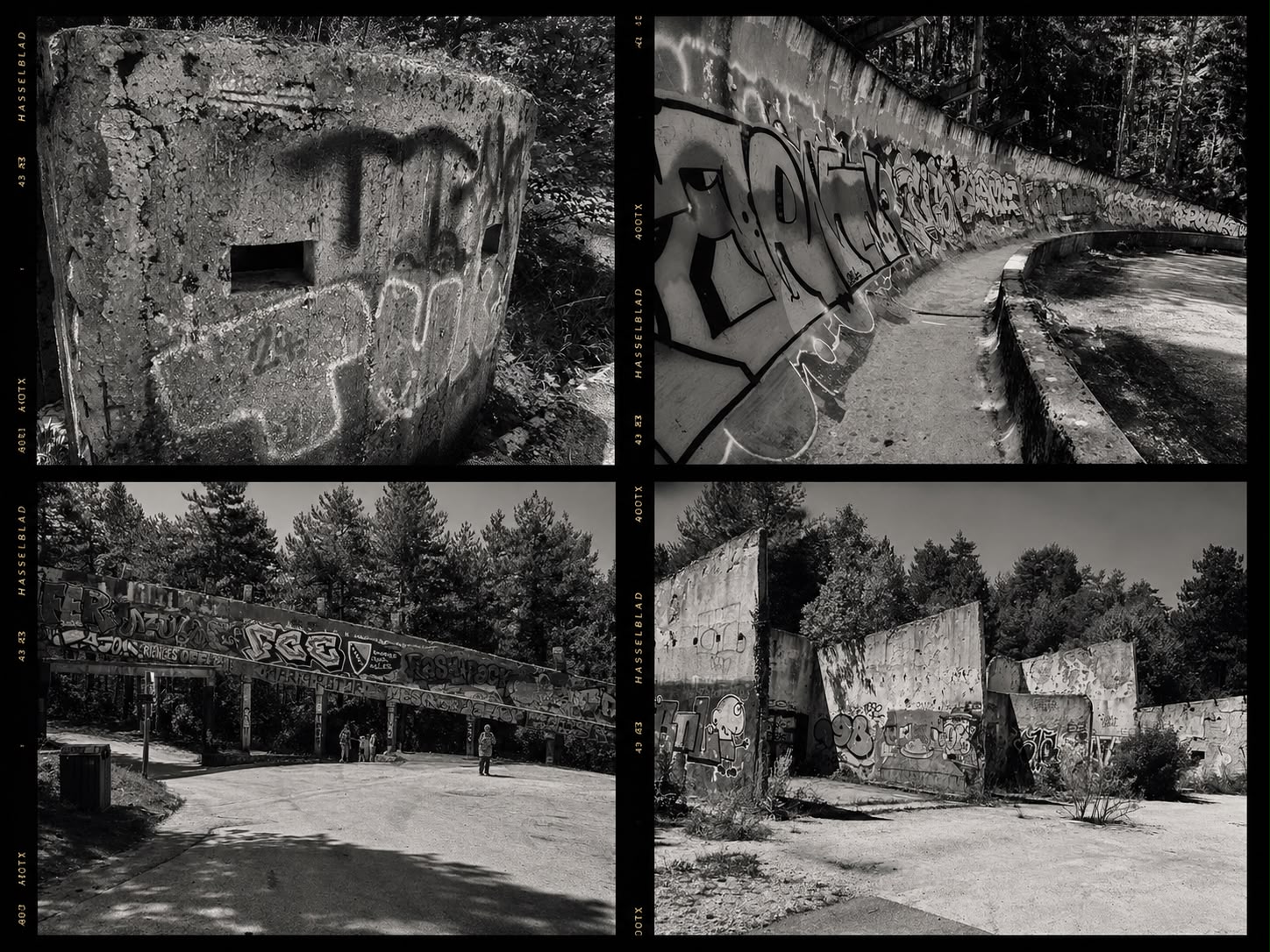 Schwarz-Weiß-Aufnahmen mit Graffiti